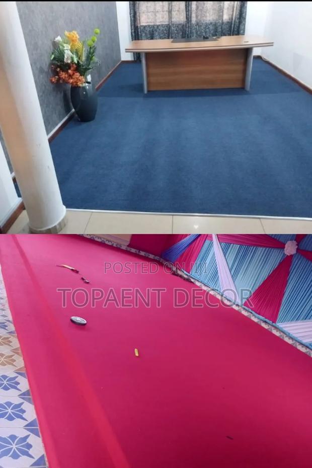 Blue and Red Soft Steps. Warm Sorounding Delta Wall to Wall Carpets - main view