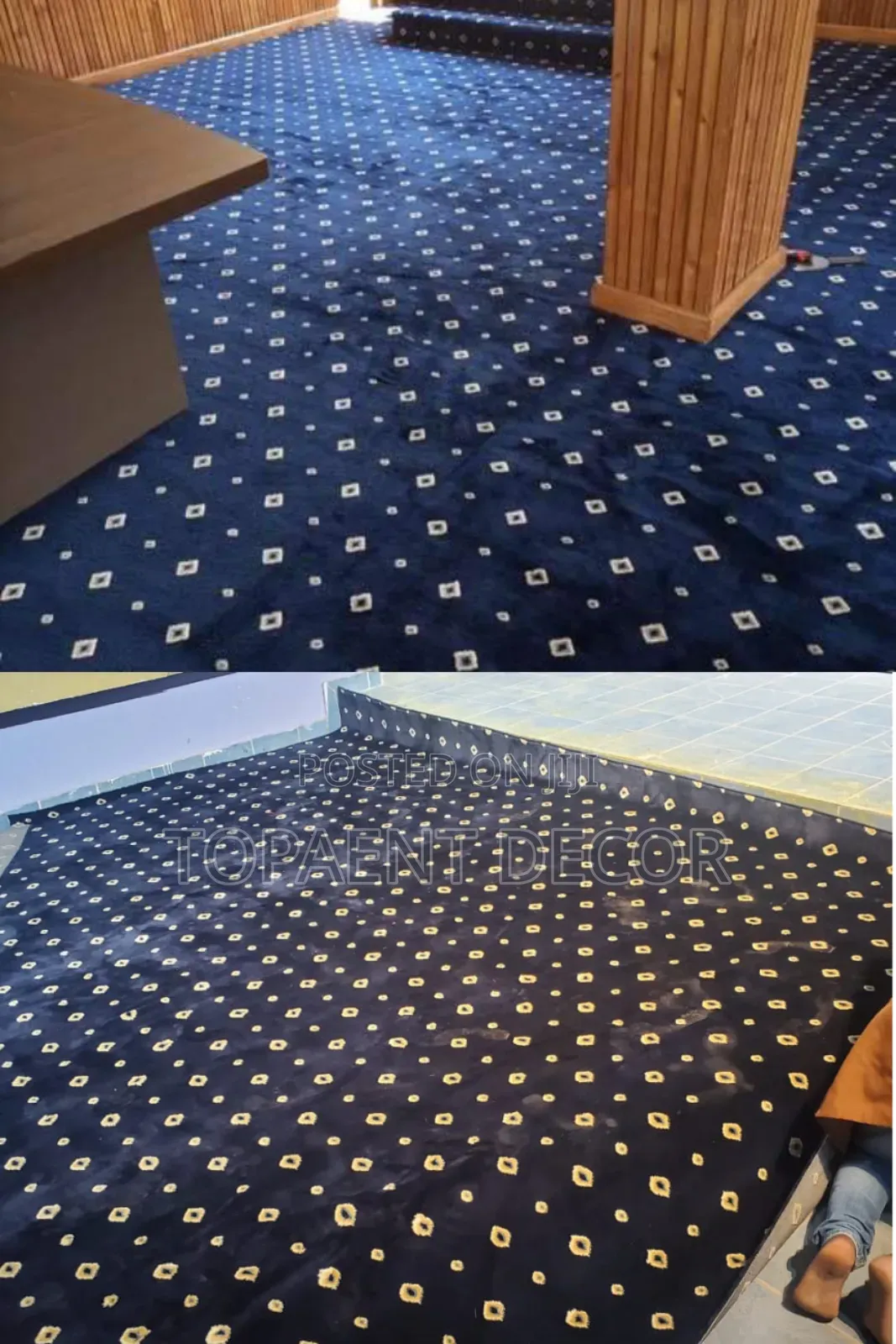 Blue Dotted Vip 12mm Thick Seamless Beauty From Edge to Edge
