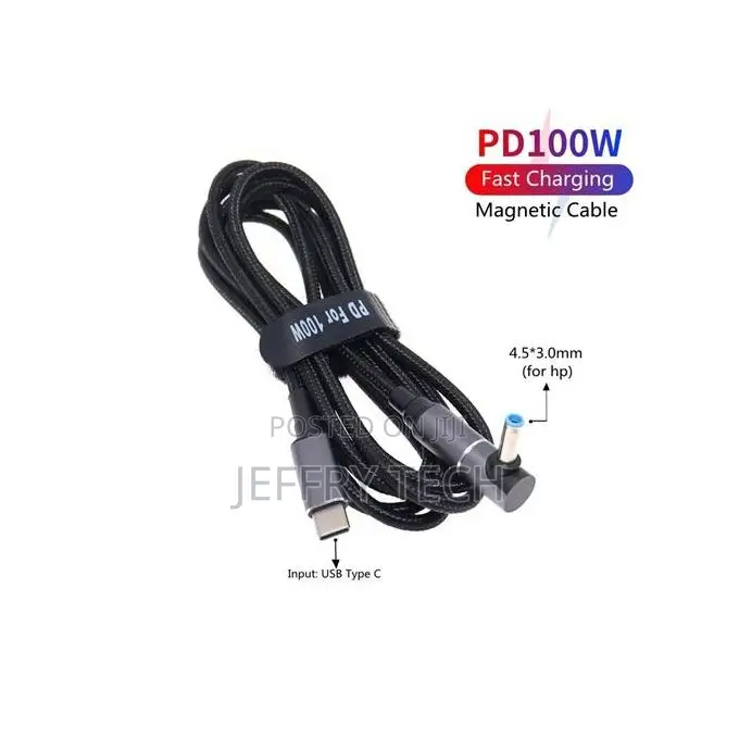 Pd100w Usb-C 18.5-20v Small Blue Pin Cable for Laptops
