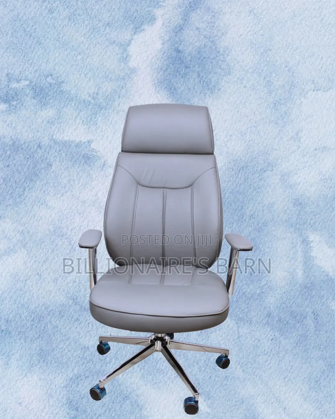 Minimal Grey Executive Leather Office Chair