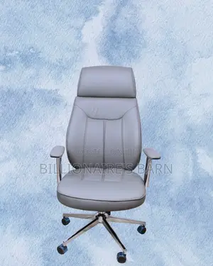 Minimal Grey Executive Leather Office Chair