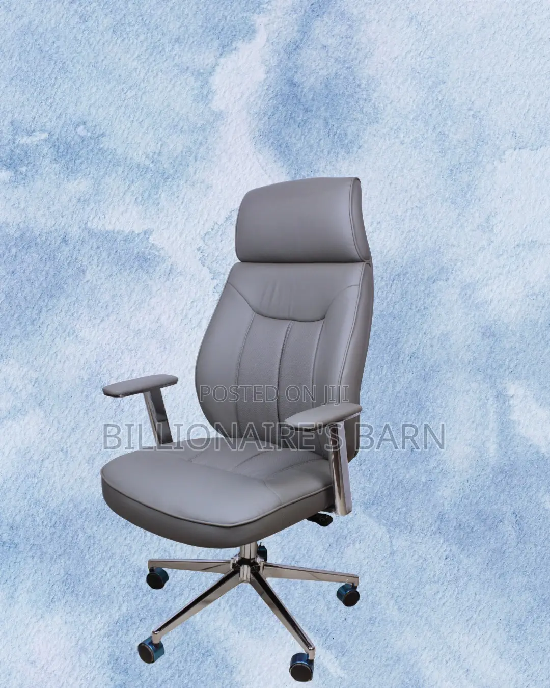 Minimal Grey Executive Leather Office Chair
