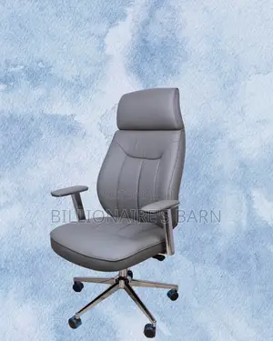Minimal Grey Executive Leather Office Chair