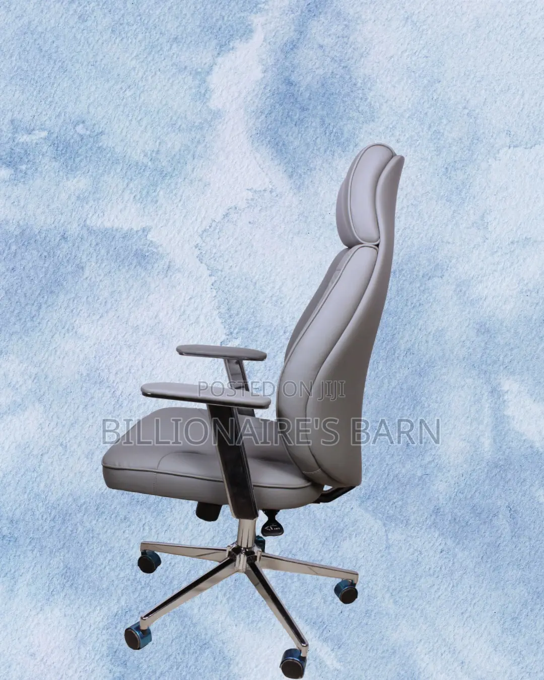 Minimal Grey Executive Leather Office Chair