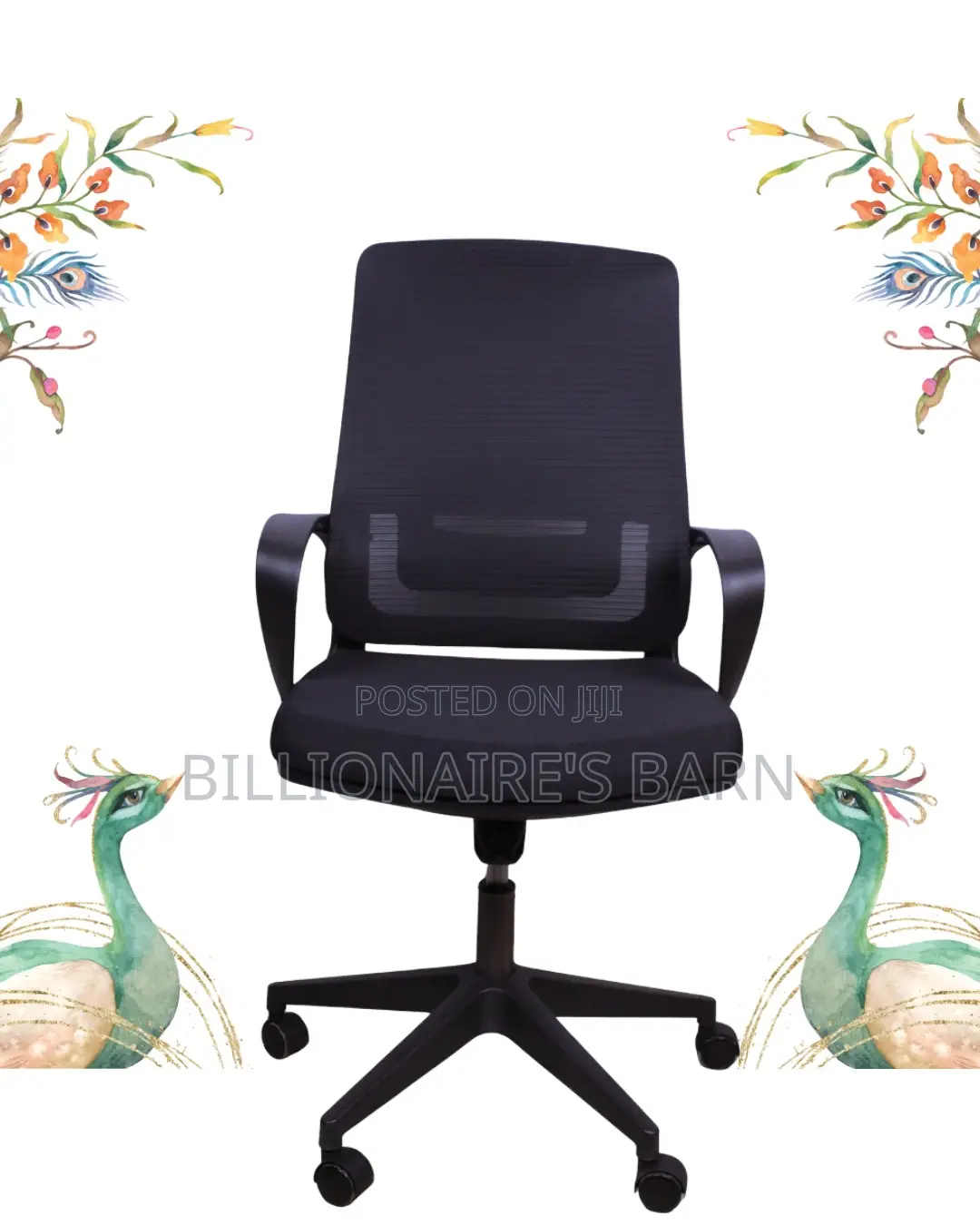 Imported Black Ergonomic Mesh Office Chair | Nylon Castors