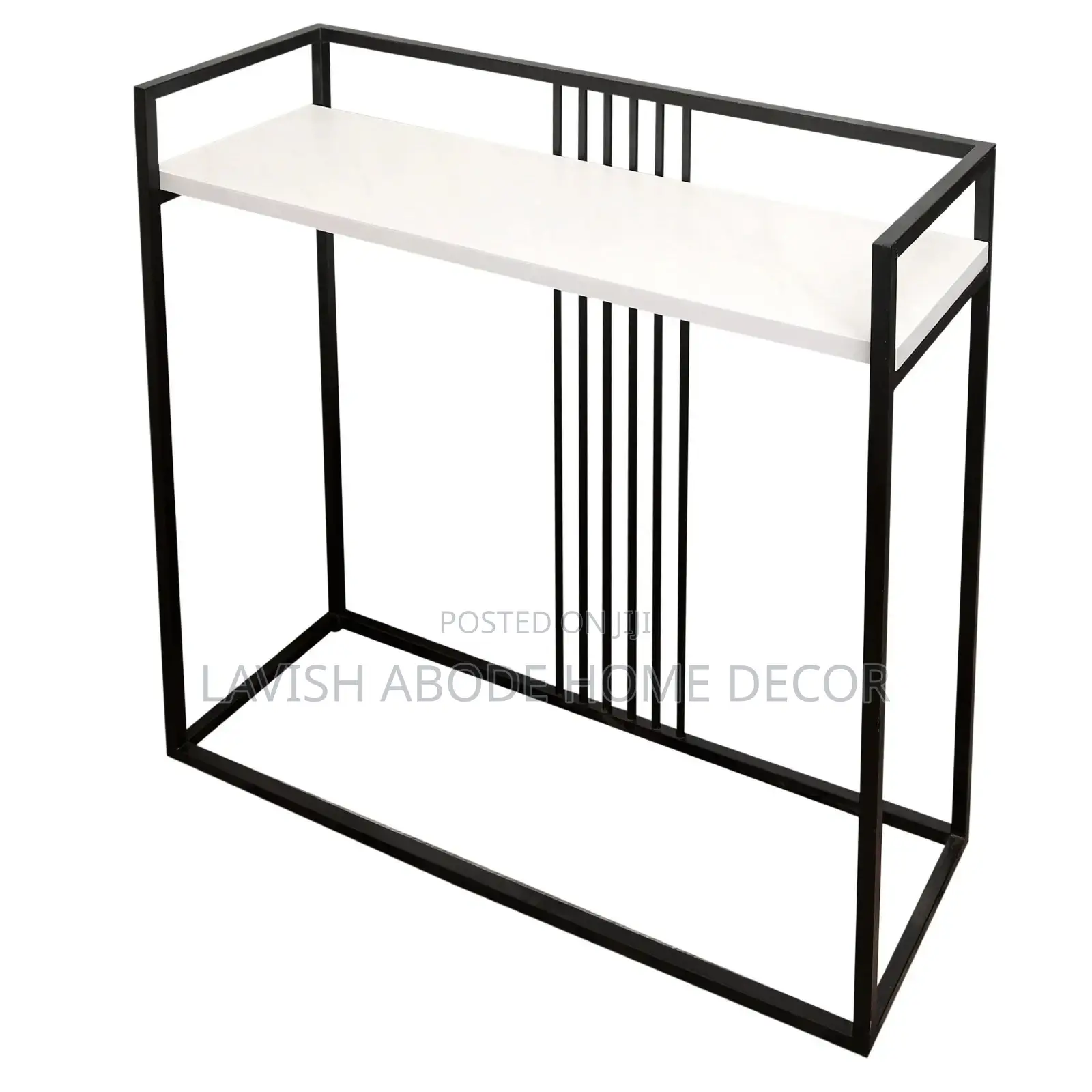 Console Table Narrow Entryway Metal Hallway Black White