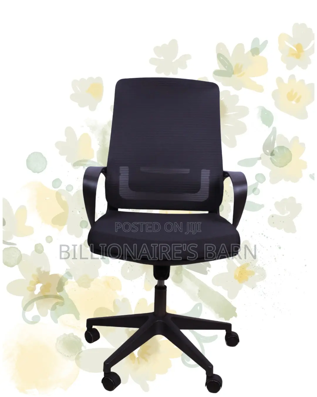 Black Ergonomic Mesh Office Chair | Ergonomic Headrest Support