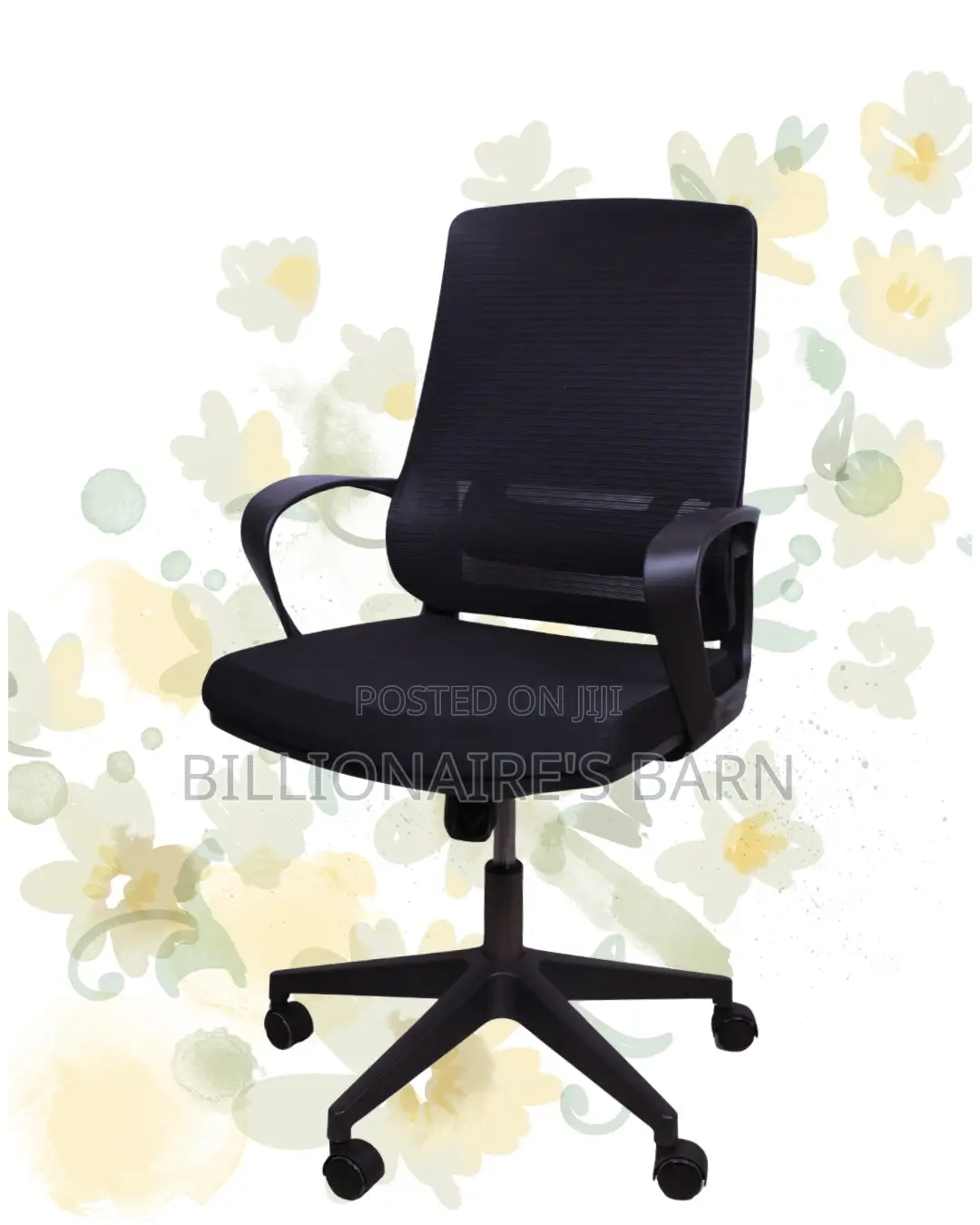 Black Ergonomic Mesh Office Chair | Ergonomic Headrest Support