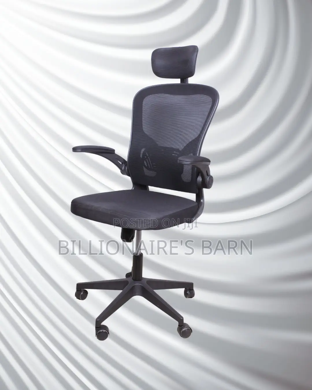 Orthopedic Grey Ergonomic Office Chair | Padded Armrests