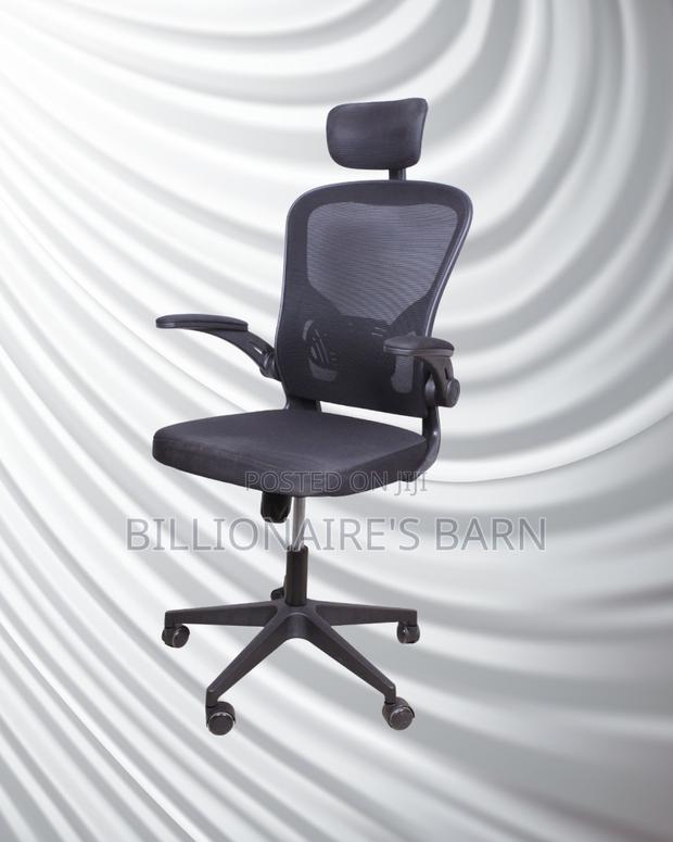 Orthopedic Grey Ergonomic Office Chair | Padded Armrests - thumbnail 2