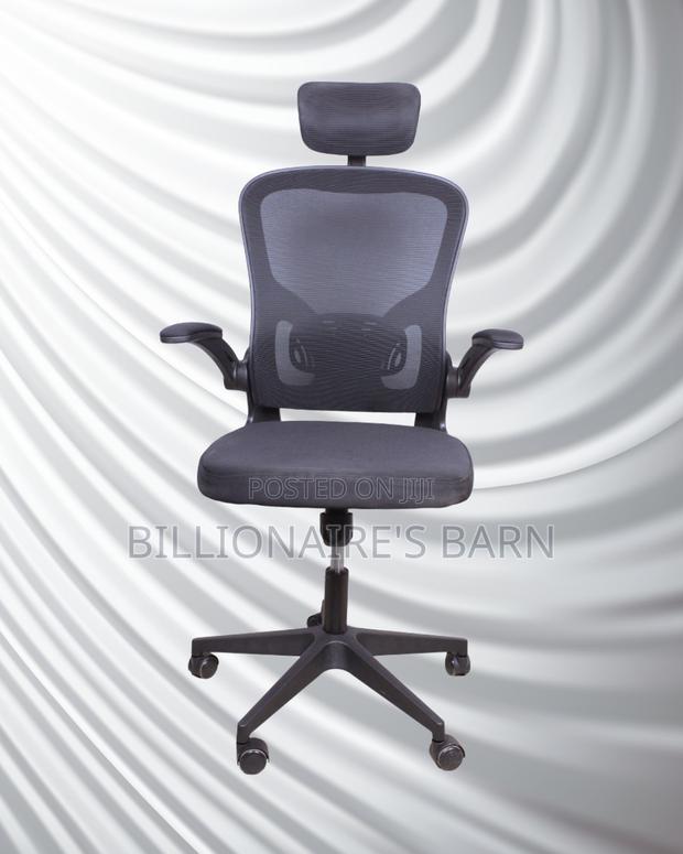 Orthopedic Grey Ergonomic Office Chair | Padded Armrests - thumbnail 3