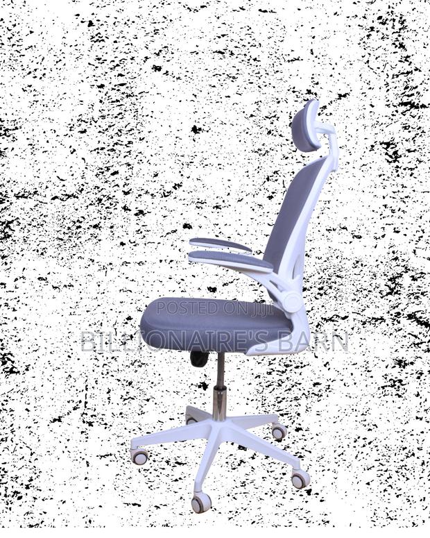 High-Back White Ergonomic Office Chair — Easy to Clean