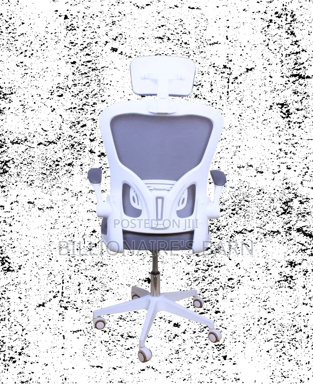 High-Back White Ergonomic Office Chair — Easy to Clean