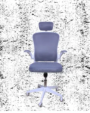High-Back White Ergonomic Office Chair — Easy to Clean