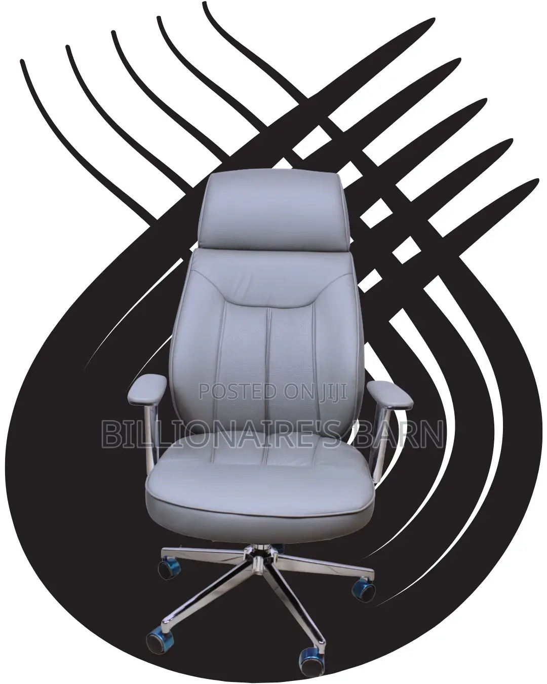 Comfy Grey Executive Leather Office Chair