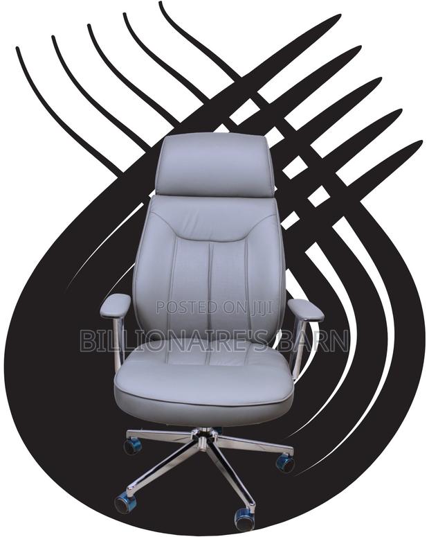 Comfy Grey Executive Leather Office Chair