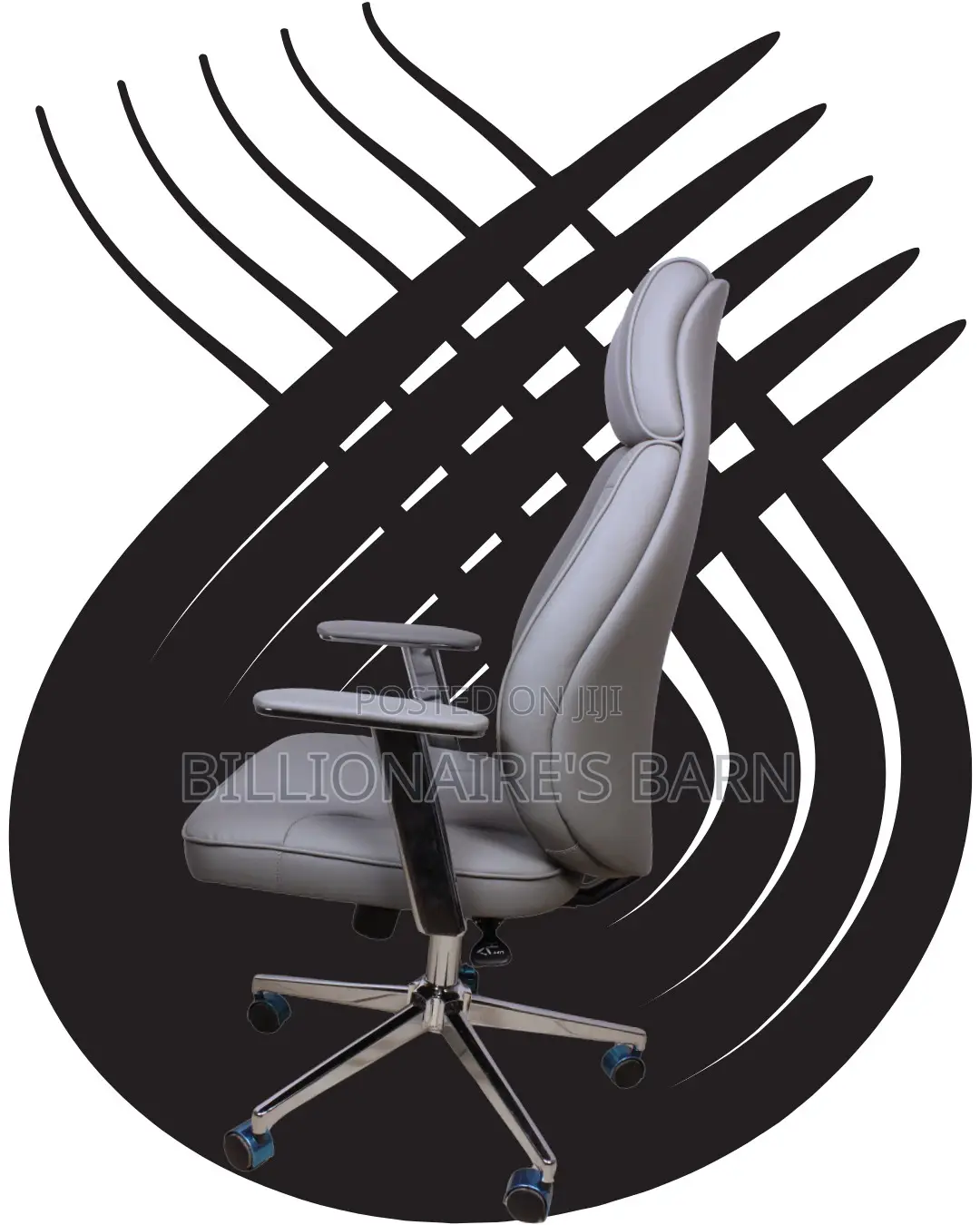 Comfy Grey Executive Leather Office Chair