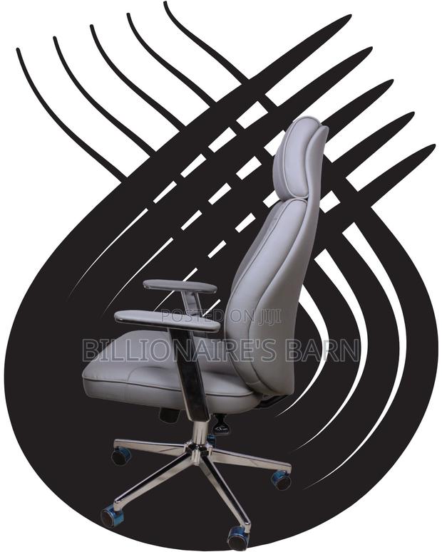 Comfy Grey Executive Leather Office Chair - thumbnail 3