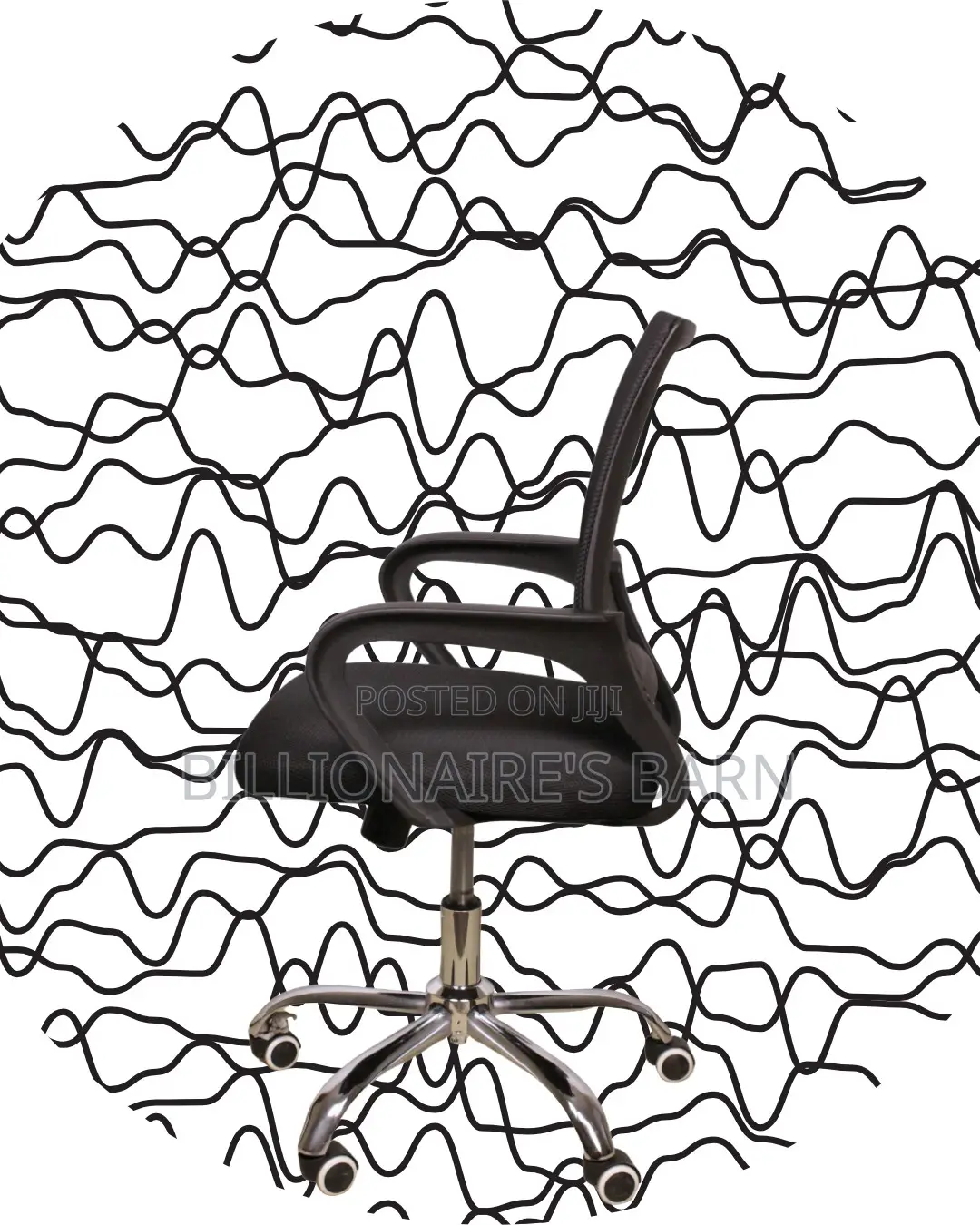 Quiet-Roll Secretarial Mesh Office Chair | Headrest Support