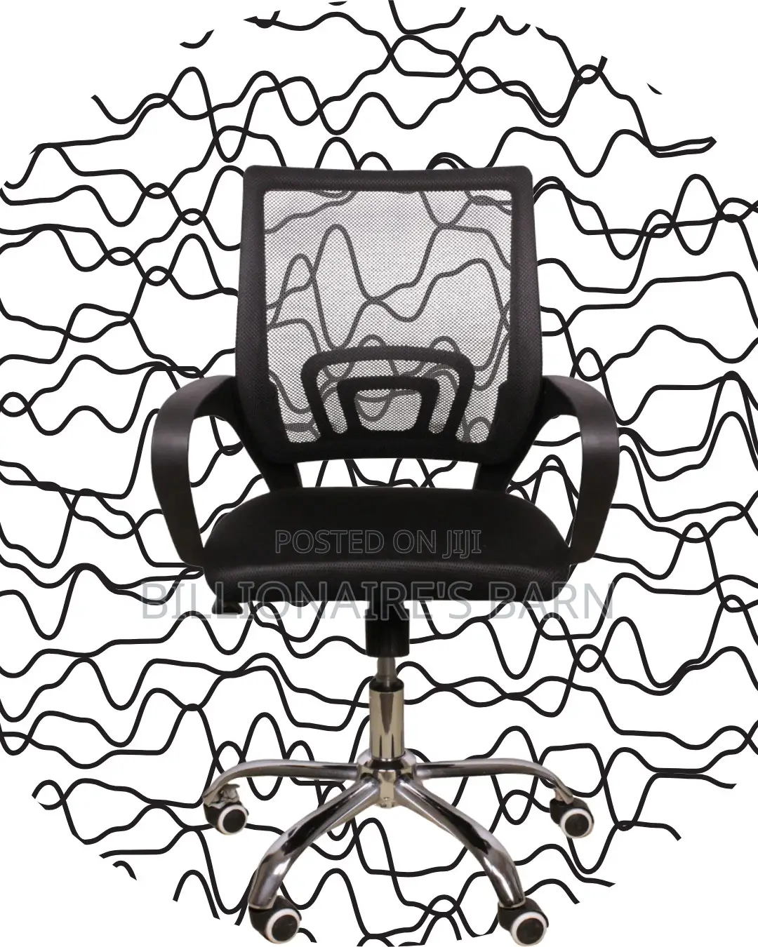 Quiet-Roll Secretarial Mesh Office Chair | Headrest Support
