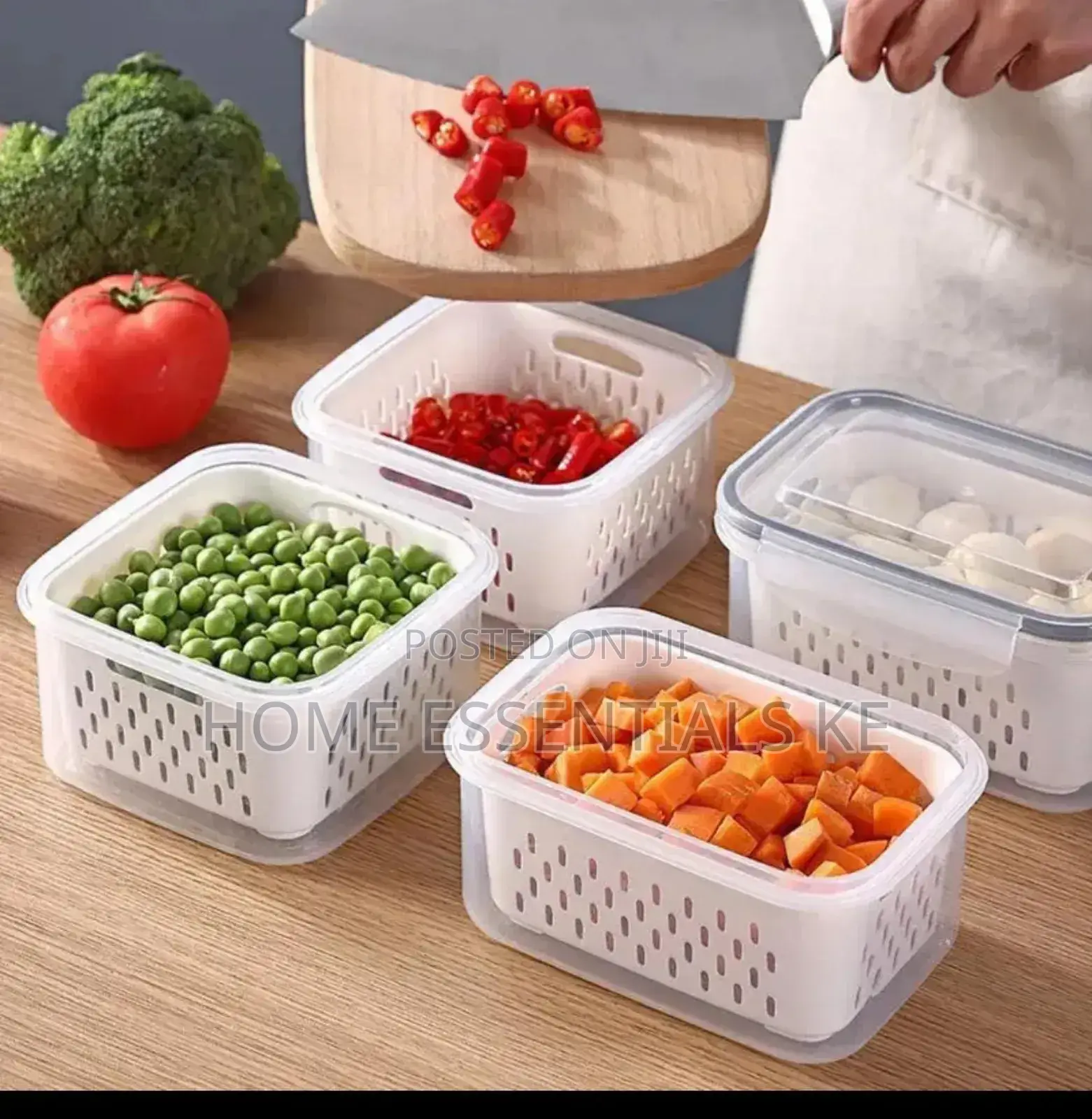 Fridge Storage Containers 3pcs Set-850ml/1750ml/3300ml