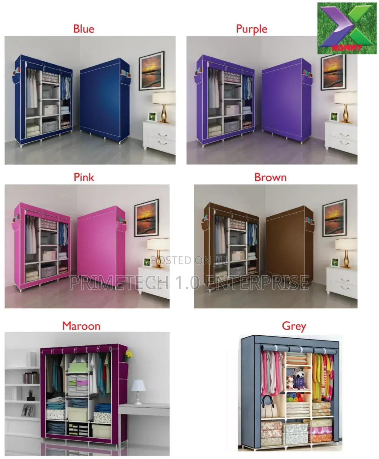 3 Column Wooden Wardrobe
