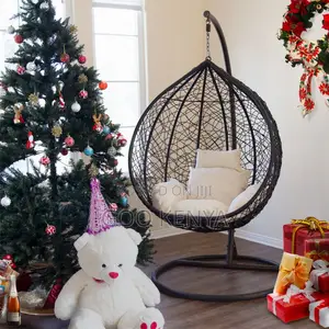 Outdoor Chair; Hanging Swing Chair With Metal Frame Base