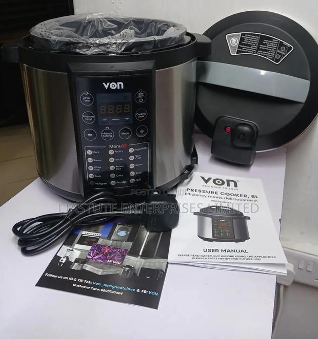 Electric Pressure Cooker, Von. 1000watts, 6l Capacity