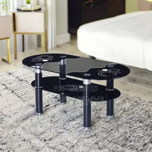 Home Coffee Table; Oval Glass Coffee Table