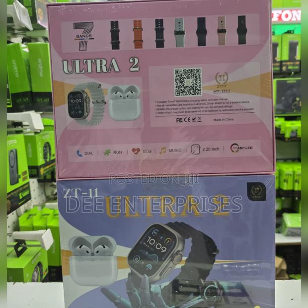 Ultra 2 Smart Watch With 7 Replacement Straps and Free Earbuds - thumbnail 3