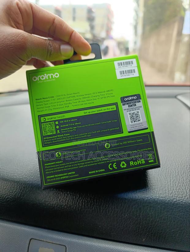 Oraimo Watch Nova 2 Lite Osw-814l Smartwatch With 1.93" Amoled Screen - thumbnail 2