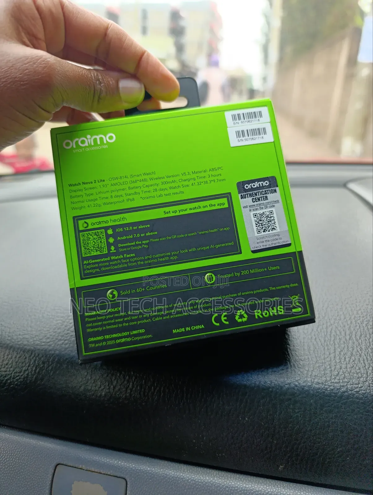 Oraimo Watch Nova 2 Lite 1.93 Amoled Small Display Smartwatch