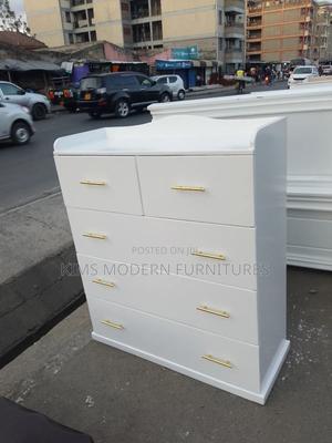 White Drawer Cabinet With Gold Handles and Ample Storage - thumbnail 2