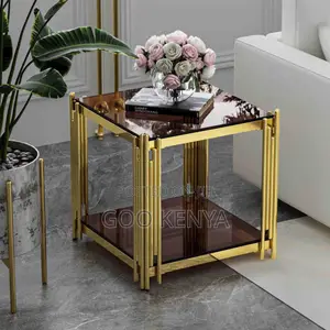 Home Coffee Table; Modern Square Glass Coffee Table With Steel Base