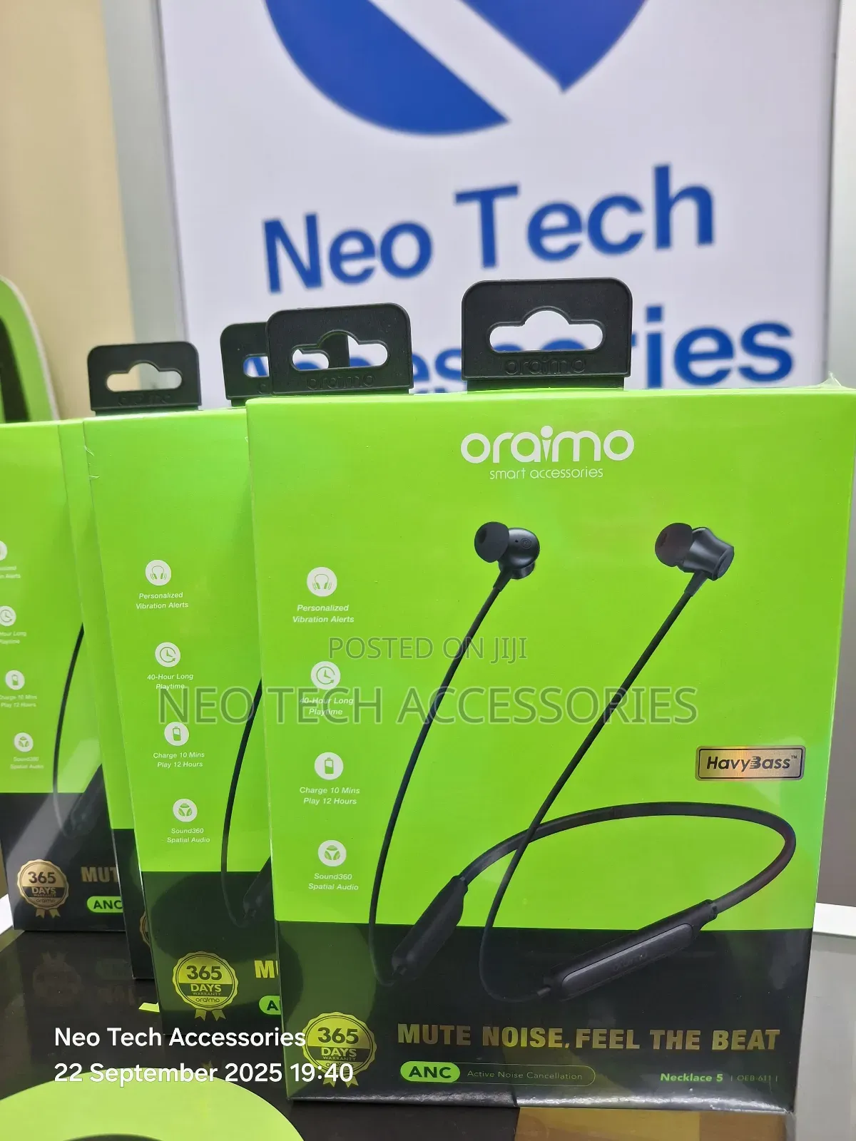 New Oraimo Necklace 5(Oeb-611) Wireless Earphones - With Anc.