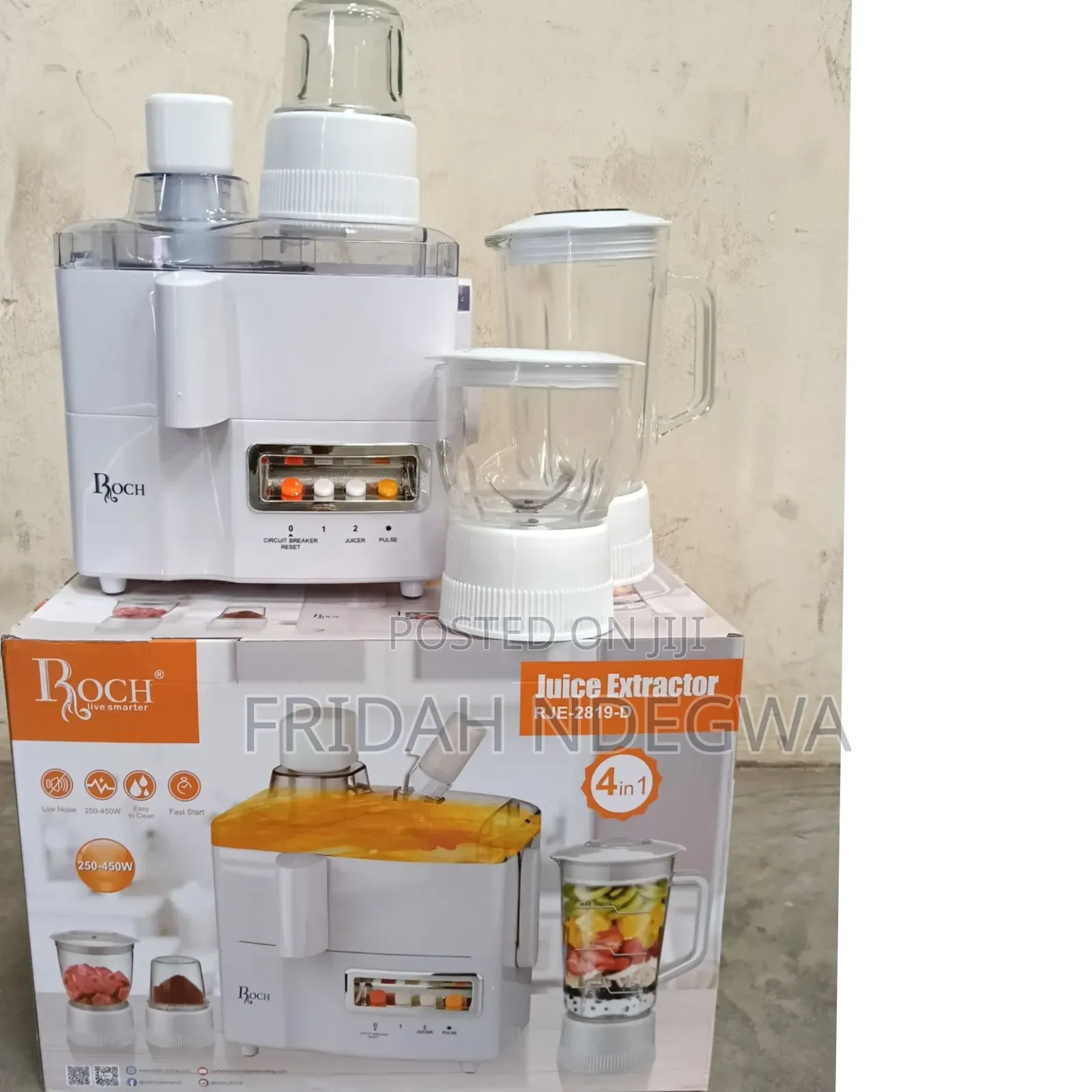 Roch 4 in 1 Juicer -Blender-Grinder and Mill Food Processor