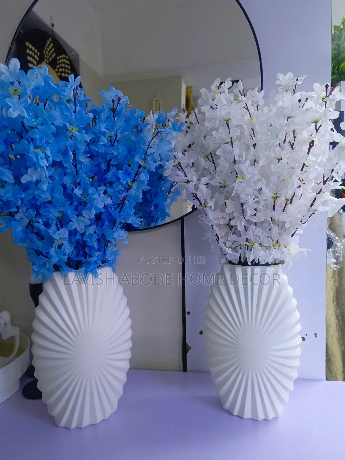White Unbreakable Oval Vase With Yellow Flowers