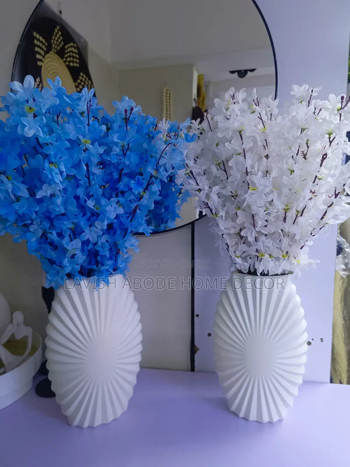 White Unbreakable Oval Vase With Yellow Flowers
