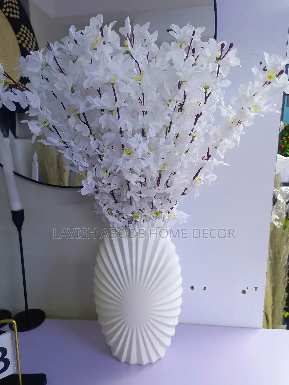 White Unbreakable Oval Vase With Yellow Flowers