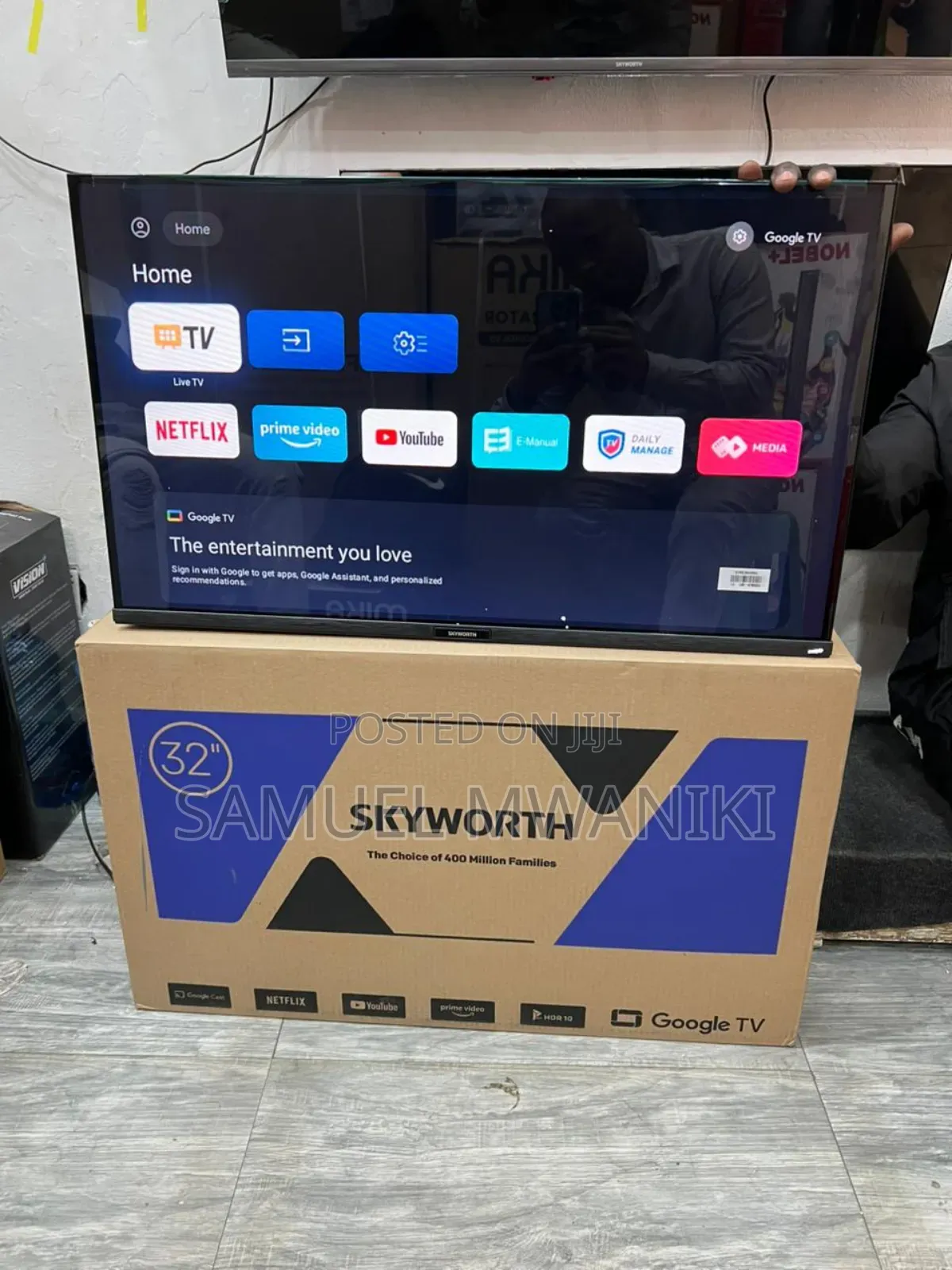 Skyworth 32′′ Smart Google Tv Display Frameless Screen Latest Model