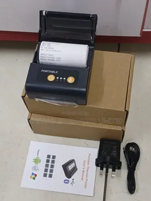 80mm Portable Bluetooth Printer, Charging Adapter and Usb Cable.
