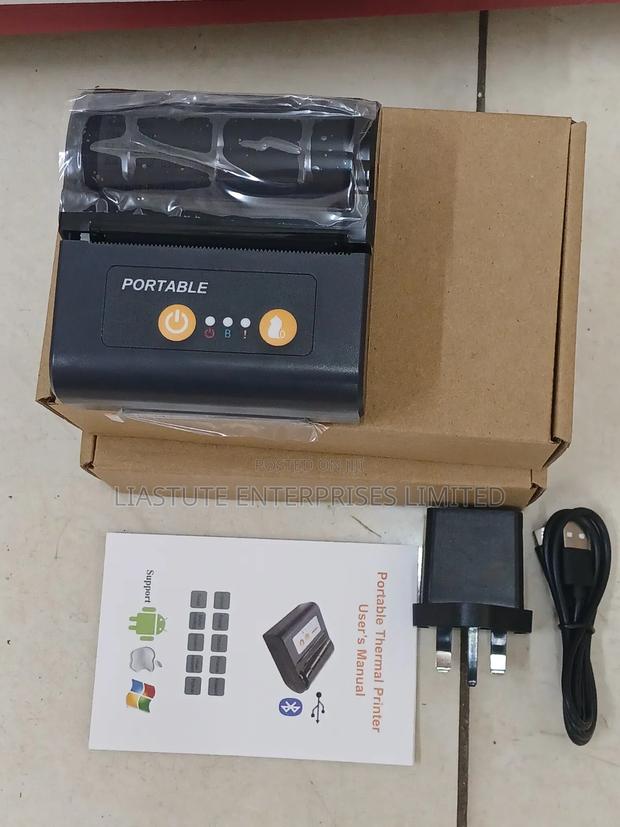 80mm Portable Bluetooth Printer, Charging Adapter and Usb Cable. - thumbnail 2