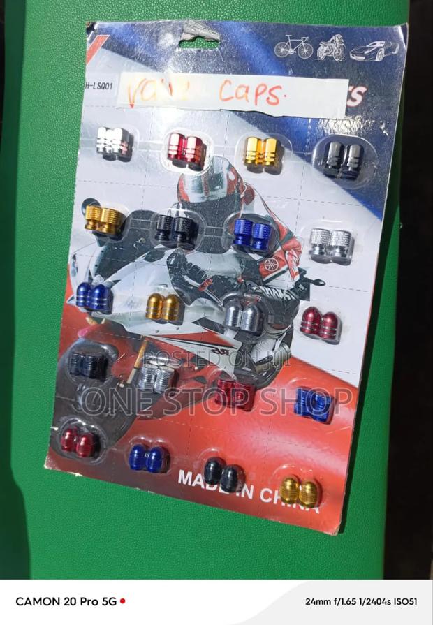 4pcs Different Design and Colors Aluminium Tire Stem Valve Caps - main view