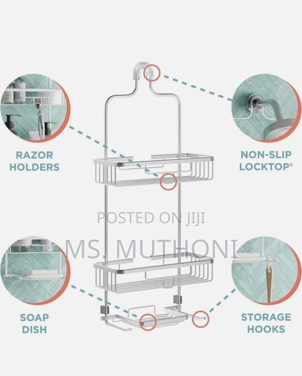 Rust Resistant Finish Aluminium 3 Tier Shower Caddy - thumbnail 2