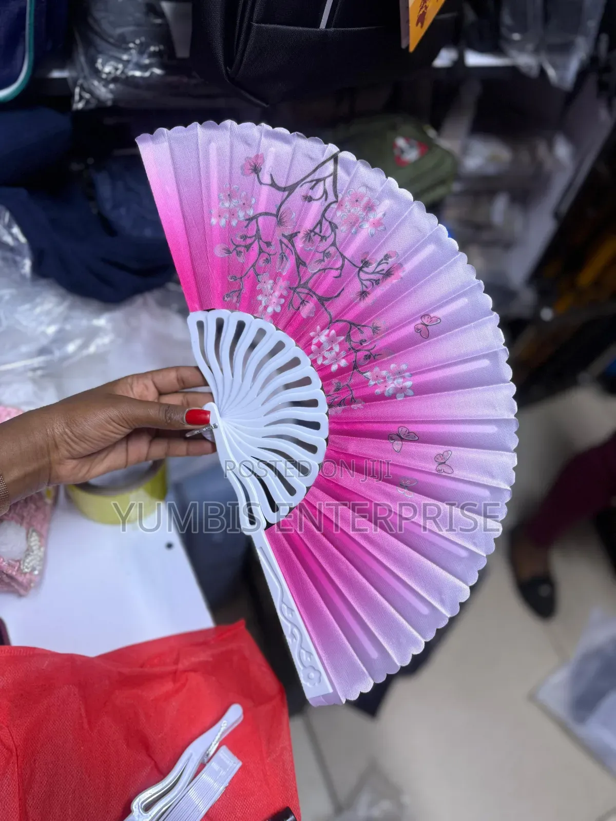 Pink Colorful Foldable Portable Fans at 300 Each