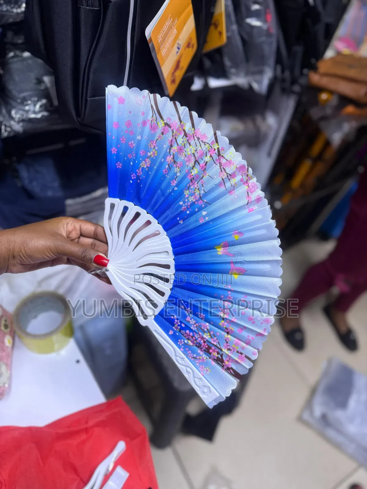 Blue Colorful Foldable Fans at 300 KSH