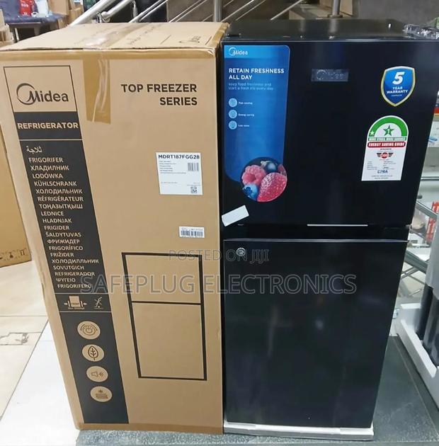 Midea 127 Litres Double Door Fridge (Mdrt187fgg28) - Black