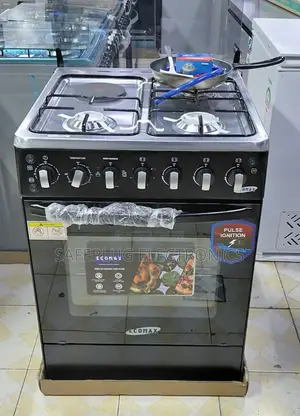 Ecomax 3+1 Standing Gas Cooker 60×60 (Lx880) – With Free Accessories
