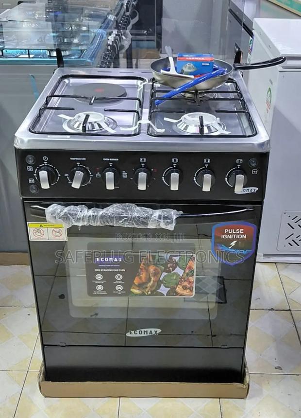 Ecomax 3+1 Standing Gas Cooker 60×60 (Lx880) – With Free Accessories