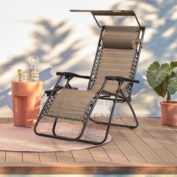 Outdoor Chair; Modern Reclining Zero Gravity Folding Chair - thumbnail 3